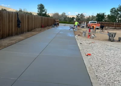 A long driveway concrete pour