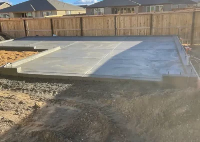 garage foundation & slab after concrete pour and finish