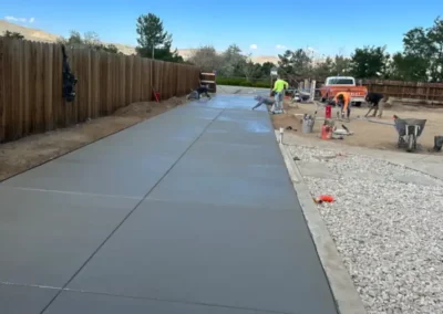 A long driveway concrete pour