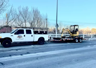 Our heavy equipment pick up truck trailer with mini excavator