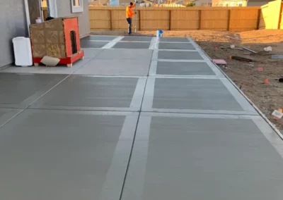 concrete patio expansion on new home