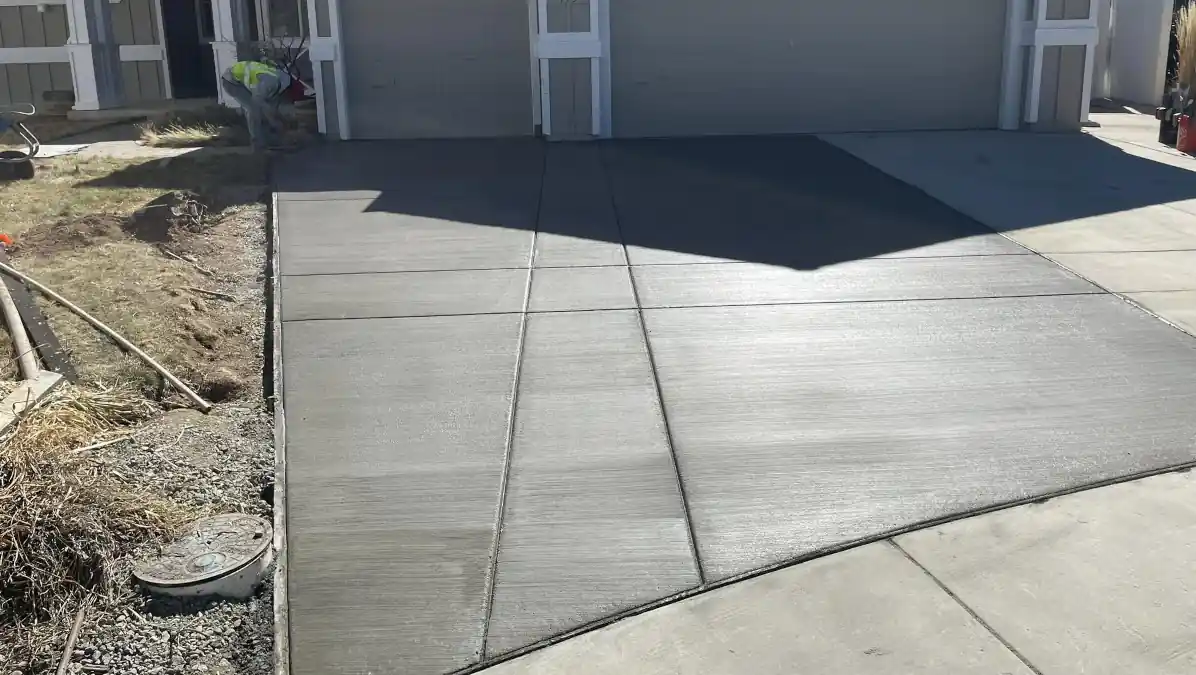 A newly poured concrete driveway expansion in Reno/Sparks, Nevada