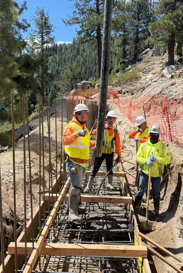 reno-tahoe-concrete-crew-in-action REno Tahoe Concrete crew working on a complex concrete project ready for the pump, pour, and finish
